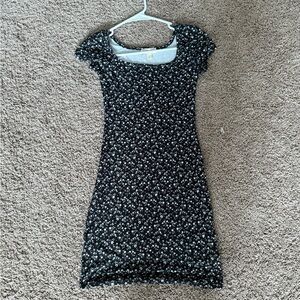 See You Monday Black and White Patterned Dress